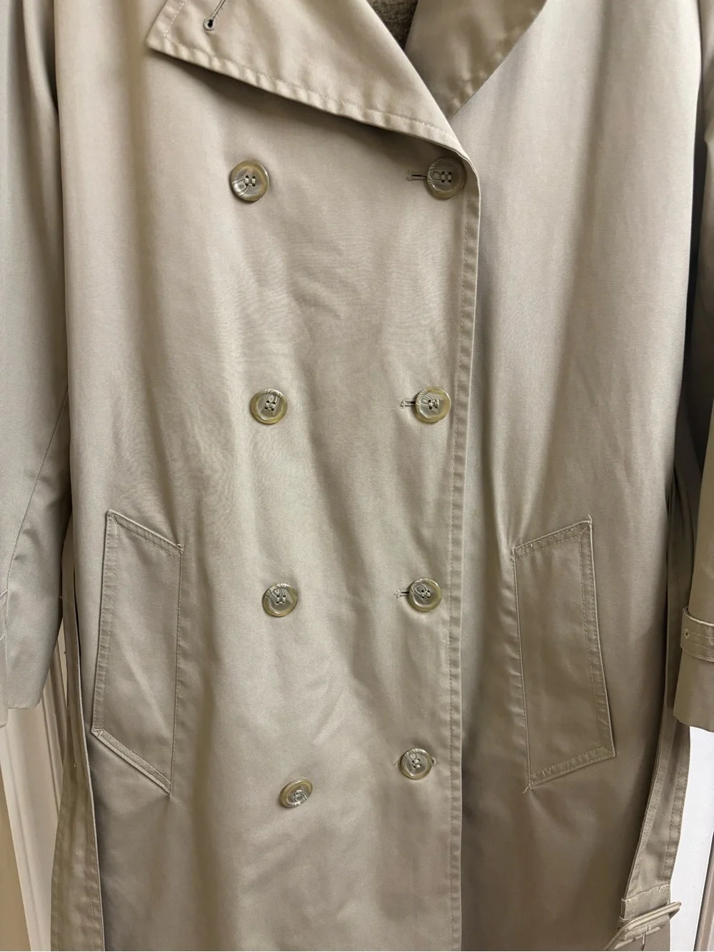 Vintage Misty Harbor Trench Coat Womens 14R Tan Belted Zip Out Liner Warm Jacket